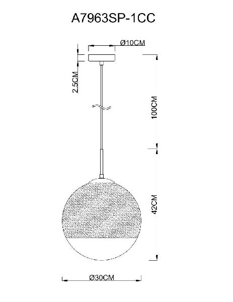 Подвесной светильник Jupiter Chrome A7963SP-1CC 0202484f3e1c5b1309962c4316a58741 - Подвесной светильник Jupiter Chrome A7963SP-1CC