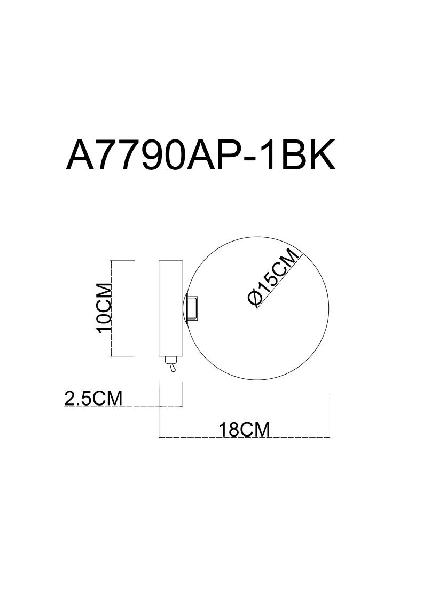 Бра Vincent A7790AP-1BK e979b2e21cdf87adbdff0875df621bf3 - Бра Vincent A7790AP-1BK