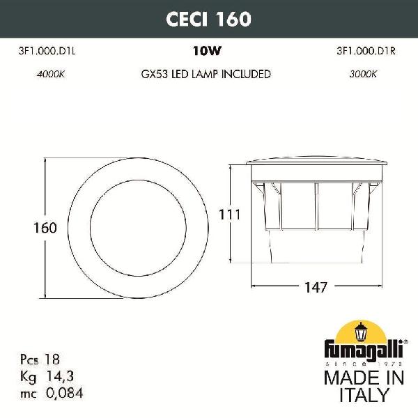 Встраиваемый светильник уличный CECI 3F1.000.000.LXD1L eda6e7a6c8789878200f7f92d5f8898b - Встраиваемый светильник уличный CECI 3F1.000.000.LXD1L